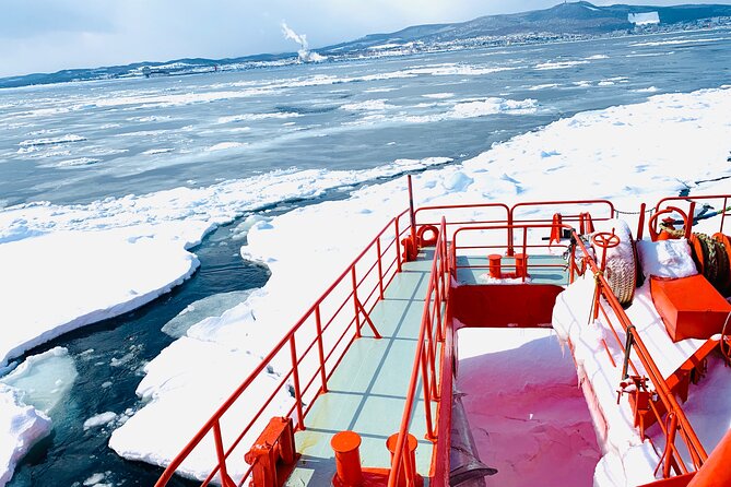 2 Day Tour to Icebreaker Mombetsu and Asahiyama Zoo in Hokkaido - Okhotsk Tower looks below the frozen sea