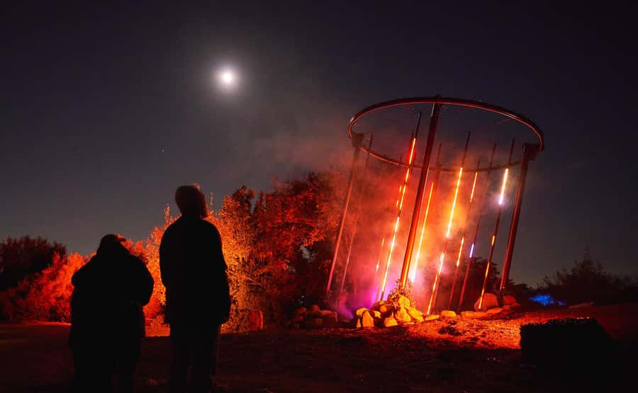 Astra Lumina Entry at Currumbin Wildlife Sanctuary - Light, music, smoke, and fog after sunset