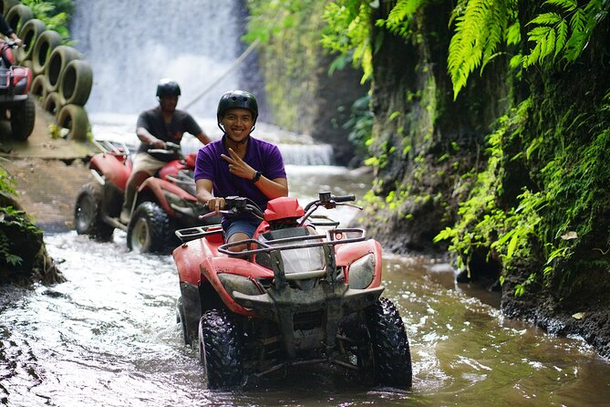 Bali Quad Bike Through Gorilla Cave - Monkey Forest and Waterfall - Lunch, showers, and the Abiansila pool