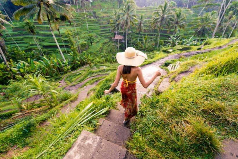 Bali: Ubud Monkey Forest, Waterfall, and Rice Terrace Tour - Walking the Tegallalang Rice Terrace