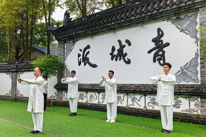 Chengdu Kung Fu Panda Tour Tai Chi, Martial Arts and Panda Base - Dujiangyan’s panda sculpture, bookstore, and bridge