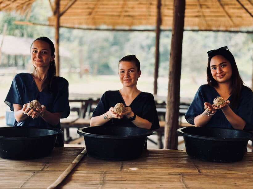 Chiang Mai: Elephant Sanctuary, Long Neck & Sticky Waterfall - Walking through the forest and bathing elephants