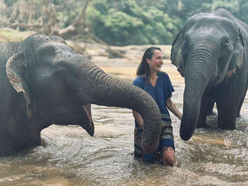 Chiang Mai: Elephant Sanctuary, Long Neck & Sticky Waterfall - A Thai lunch with fruit and water