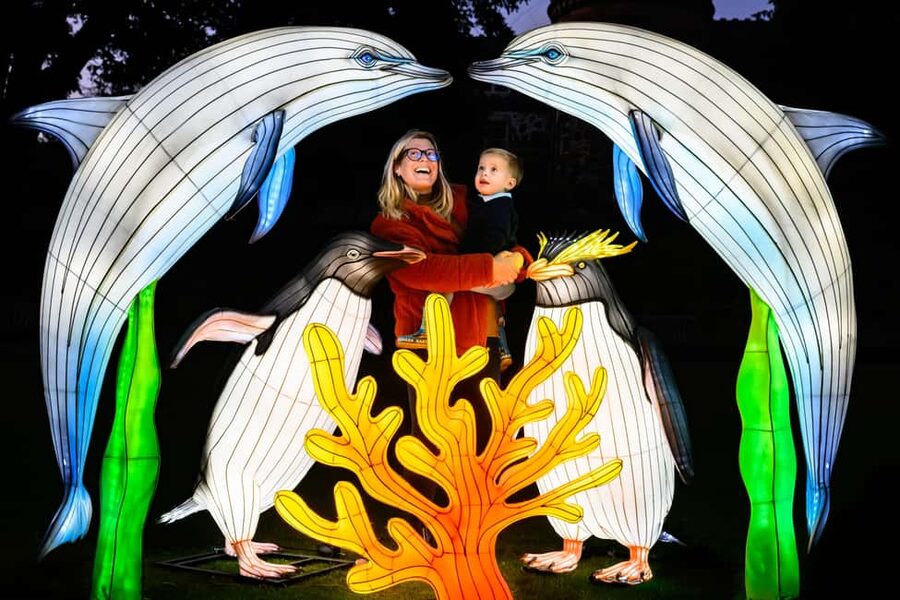Edinburgh: Edinburgh Zoo Giant Lanterns Entry Tickets - Following the glowing marine trail