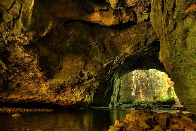 Half-Day Barton Creek Cave with Optional Zipline, Butterfly Farm Or Rock Falls - What the canoe ride inside Barton Creek Cave feels like