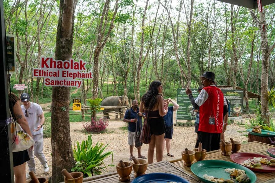 Khaolak: Elephant Sanctuary Guided Tour with Hotel Transfers - Preparing elephant food before getting close