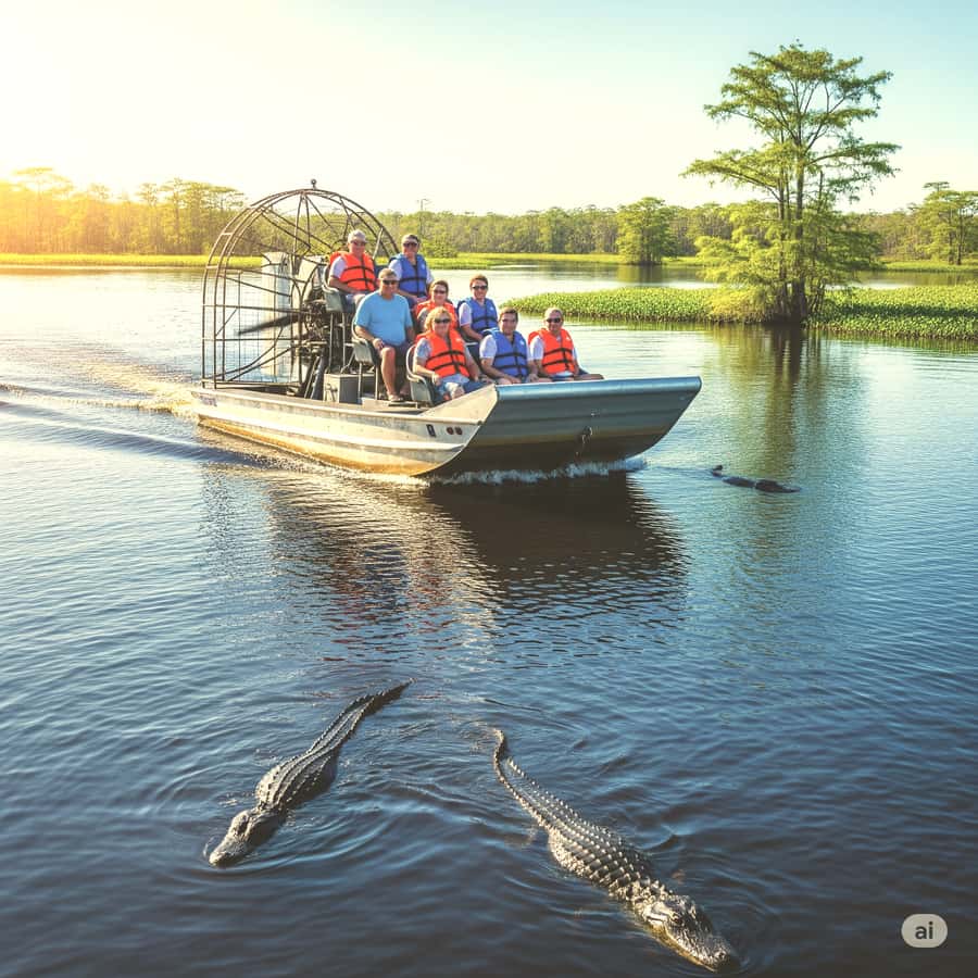 Miami: Alligator Spotting Airboat and Wildlife Reserve - The airboat ride at Everglades Holiday Park