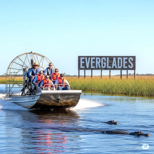 Miami Beach: Everglades Airboat & Wildlife Sanctuary - From Miami streets to the Everglades wetlands