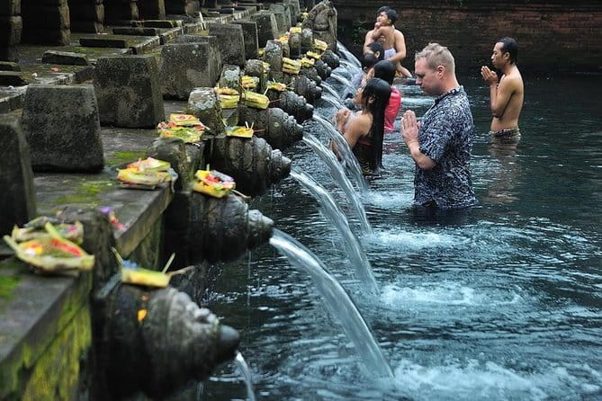 Ubud Monkey Forest Rice Terrace Temple Waterfall Private Tour - Tegenungan Waterfall and the final 90 steps